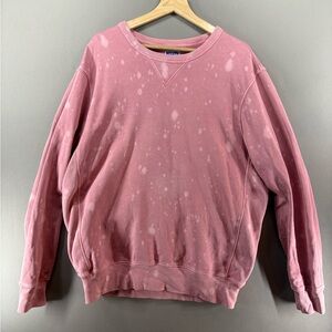 J.Crew French Terry 100% Cotton Men XL Pink Acid-Wash Crewneck Sweatshirt